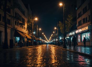 Illuminated city at night