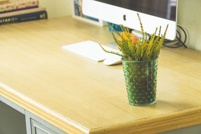 Close-up of vase on table