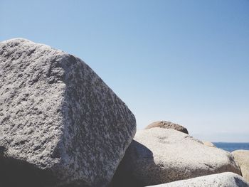 Scenic view of sea against blue sky