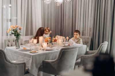 Place setting on table
