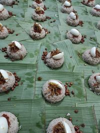 High angle view of food on table