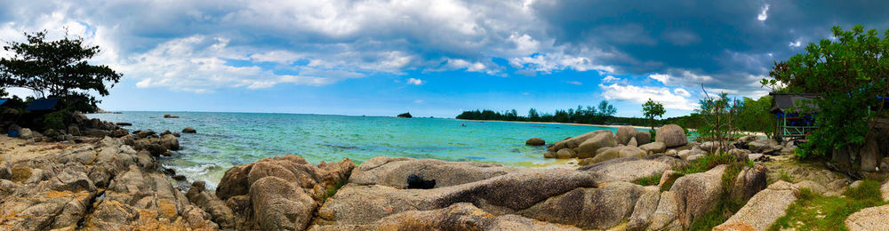 Panoramic view of sea against sky