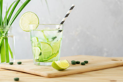 Green fruits on table