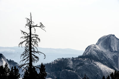 Half dome mountain against clear sky