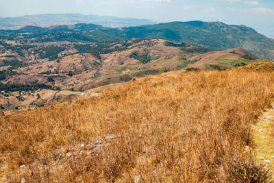 Scenic view of loleza mountain seen from mbeya peak in mbeya region, tanzania