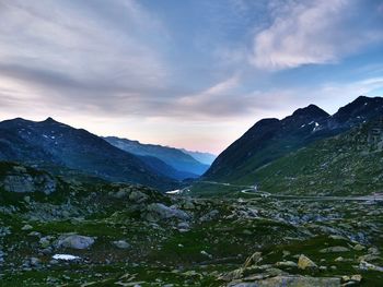 Scenic view of mountains against sky