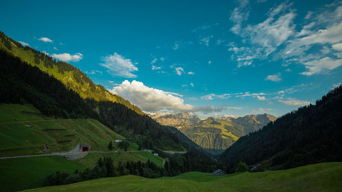 Scenic view of mountains against sky