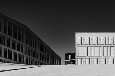 Low angle view of building against clear sky
