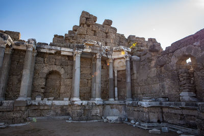 Low angle view of old ruins