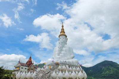 Low angle view of traditional building against sky.