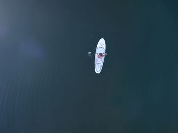 Germany, bavaria, chiemsee, woman on sup board