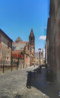 View of city against blue sky