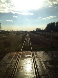 Railroad tracks against sky