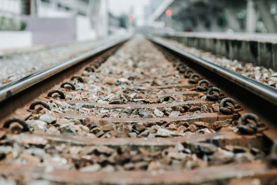 Close-up of railroad track