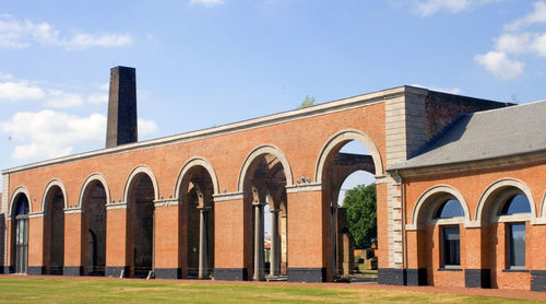 Low angle view of historical building against sky