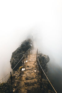 High angle view of bridge against sky during winter