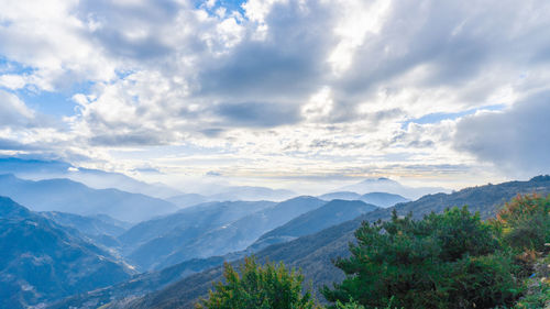 Scenic view of mountains against sky