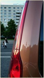 Woman standing in city