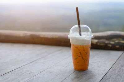 Close-up of drink on table