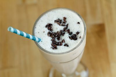 Close-up of coffee cup on table