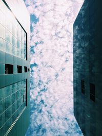 Low angle view of modern building against sky