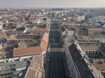 High angle view of townscape against sky