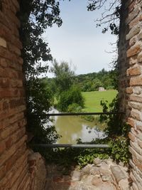 Scenic view of lake against clear sky