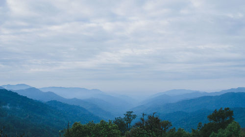 Scenic view of mountains against sky