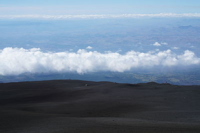 Scenic view of arid landscape against sky