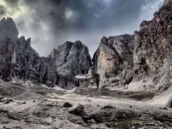 Scenic view of landscape against cloudy sky