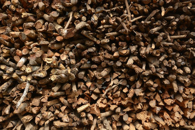 Full frame shot of firewood