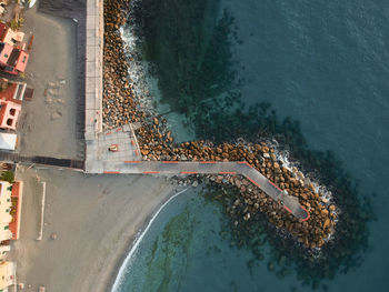 High angle view of shore at beach