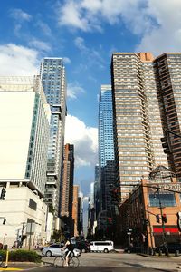 View of skyscrapers in city