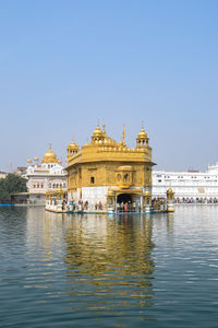 Beautiful view of golden temple - harmandir sahib in amritsar, punjab, india, famous indian sikh