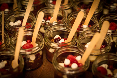 Close-up of food in jar