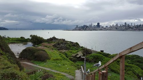 View of cloudy sky over sea