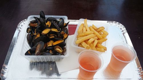 Close-up of served food in plate