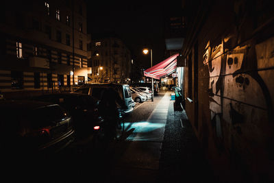 Illuminated city at night