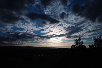 Silhouette of landscape against sky