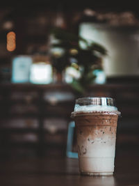 Close-up of coffee on table