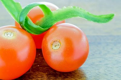 Close-up of tomatoes on table