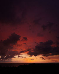 Scenic view of dramatic sky during sunset