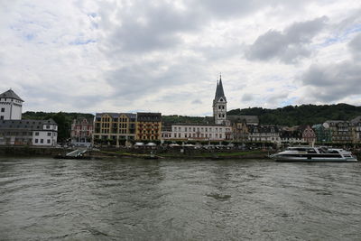 View of river with buildings in background