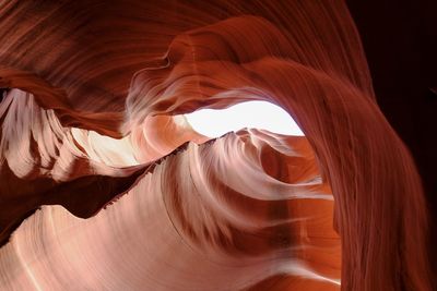 Low angle view of rock formations of antelope canyon