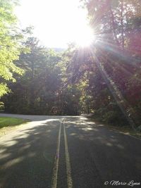 Empty road at sunset