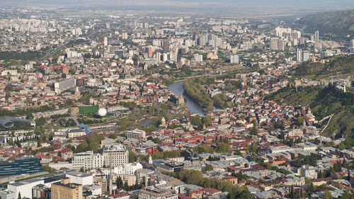 High angle view of townscape