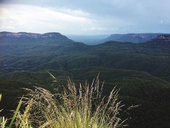 Scenic view of mountains against sky