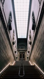 Low angle view of empty steps in building