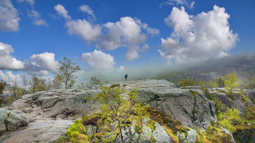 Scenic view of rock formation against sky