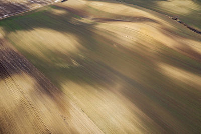 High angle view of sunlight falling on land